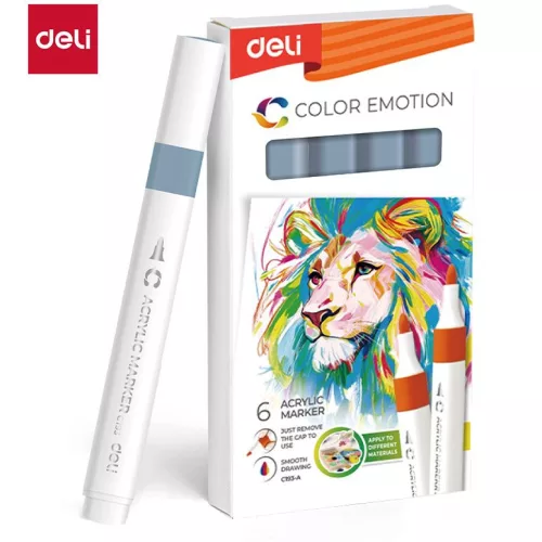 Deli Akril Marker Vízbázisú 1 mm Háromszögletű Grey 130