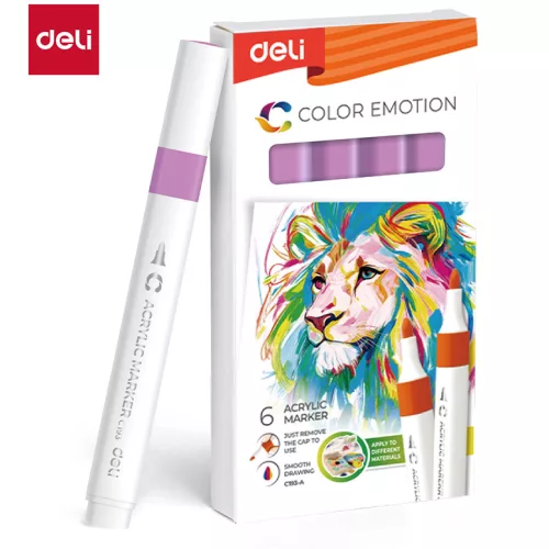 Deli Akril Marker Vízbázisú 1 mm Háromszögletű Light Violet 131