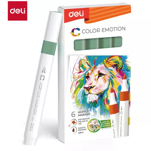 Deli Akril Marker Vízbázisú 1 mm Háromszögletű Pea Green 132
