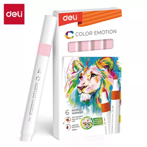 Deli Akril Marker Vízbázisú 1 mm Háromszögletű Baby Pink 144