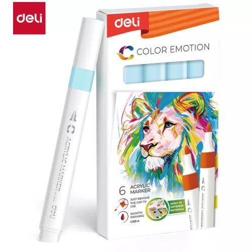 Deli Akril Marker Vízbázisú 1 mm Háromszögletű Aqua Blue 148