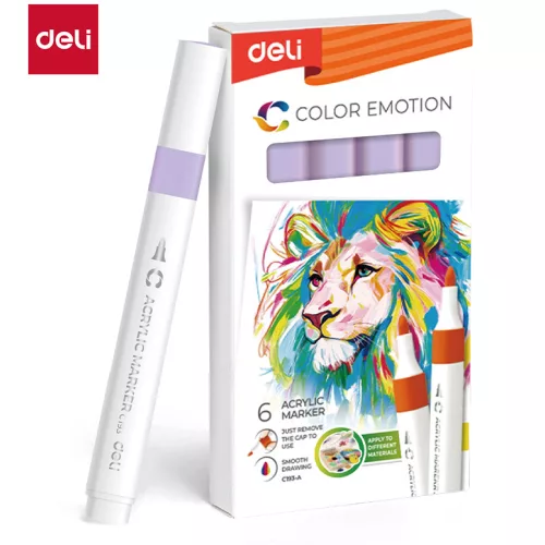 Deli Akril Marker Vízbázisú 1 mm Háromszögletű Pail Lilac 149
