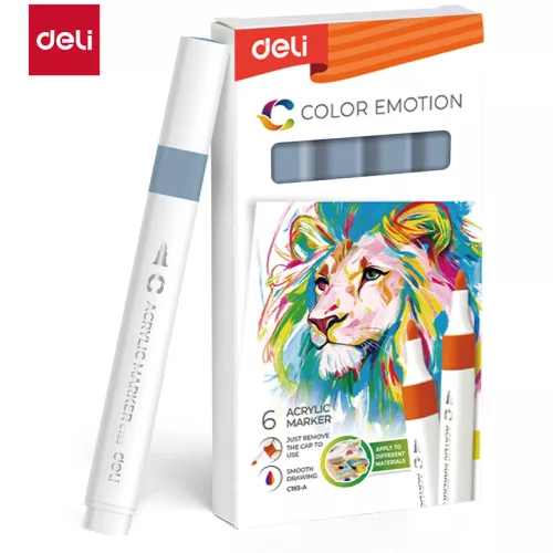 Deli Akril Marker Vízbázisú 1 mm Háromszögletű Smoky Grey 153