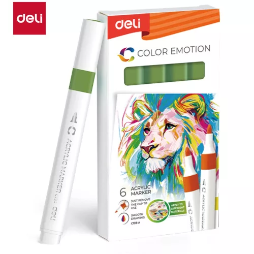 Deli Akril Marker Vízbázisú 1 mm Háromszögletű Algae Green 154