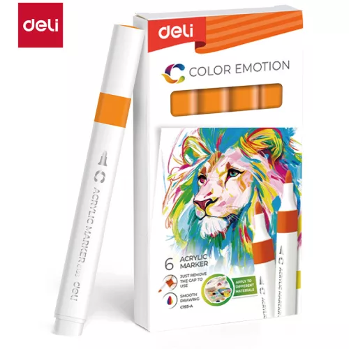 Deli Akril Marker Vízbázisú 1 mm Háromszögletű Orange 23