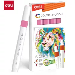 Deli Akril Marker Vízbázisú 1 mm Háromszögletű Pink 25
