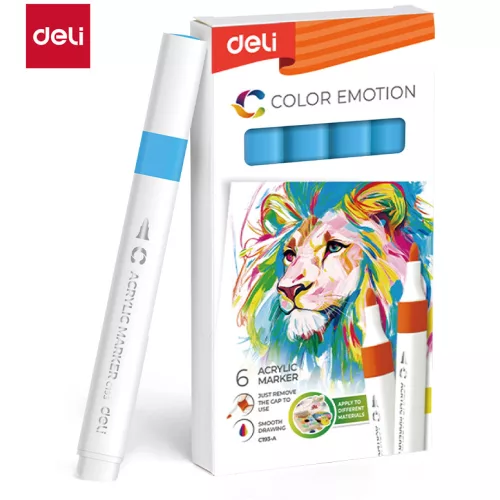 Deli Akril Marker Vízbázisú 1 mm Háromszögletű Azure 29