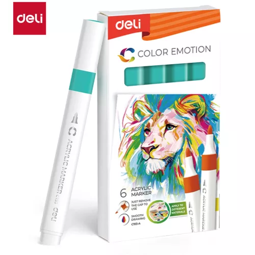 Deli Akril Marker Vízbázisú 1 mm Háromszögletű Emerald Green 34