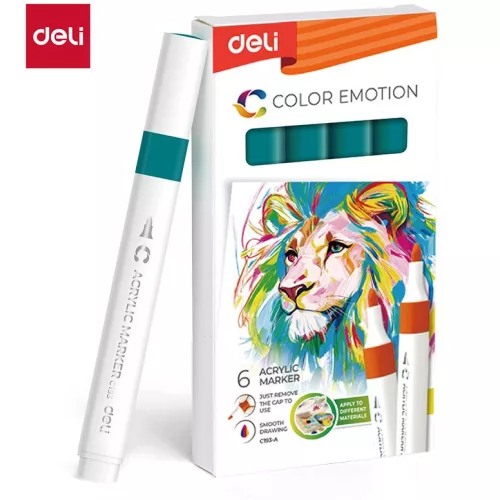Deli Akril Marker Vízbázisú 1 mm Háromszögletű Lake Blue 35
