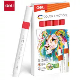 Deli Akril Marker Vízbázisú 1 mm Háromszögletű Red 36
