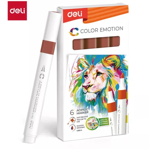Deli Akril Marker Vízbázisú 1 mm Háromszögletű Brown 38