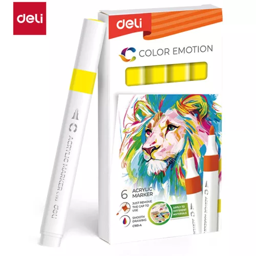 Deli Akril Marker Vízbázisú 1 mm Háromszögletű Old Yellow 44