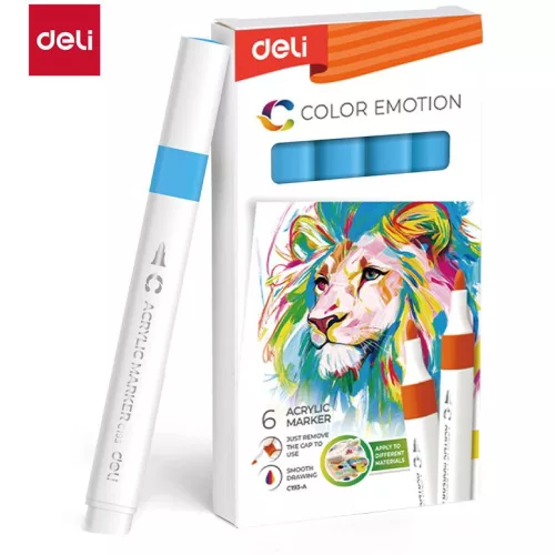 Deli Akril Marker Vízbázisú 1 mm Háromszögletű Deep Blue 50