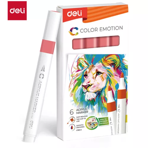 Deli Akril Marker Vízbázisú 1 mm Háromszögletű Red Apple 57