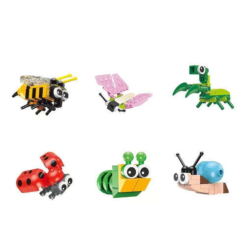 Deli Készségfejlesztő Építőjáték Műanyag Tojásban Rovarok Vegyes Mintákban Genius