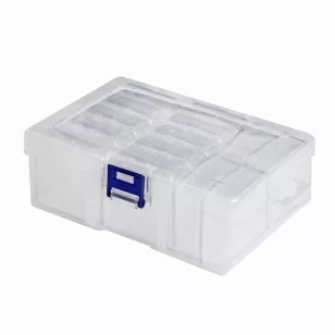   DP Craft Műanyag Tárolódoboz 16,4x11,7x5,8 cm 14 Moduláris Rekesszel Áttetsző