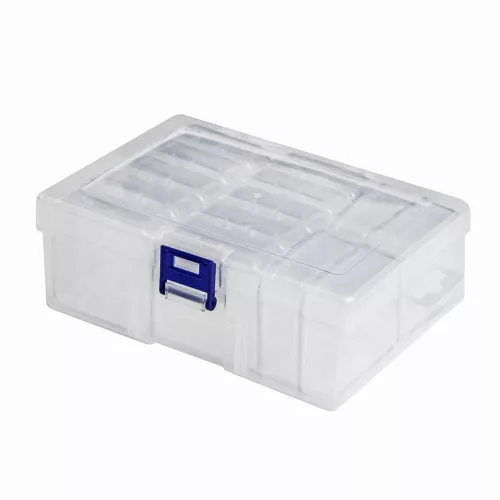 DP Craft Műanyag Tárolódoboz 16,4x11,7x5,8 cm 14 Moduláris Rekesszel Áttetsző