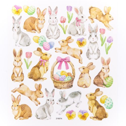 DP Craft Csillámos Matrica 29 Darabos Húsvéti Nyulak