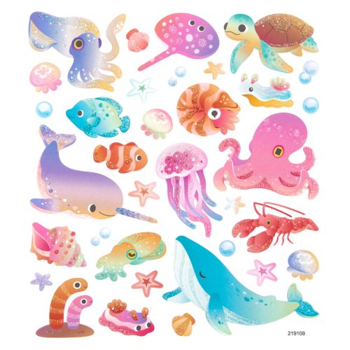 DP Craft Matrica Csillámos 34 Darabos Tengeri Állatok