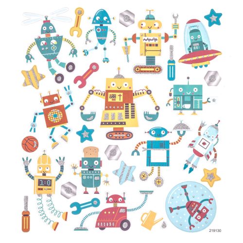 DP Craft Matrica Csillámos 28 Darabos Robotok