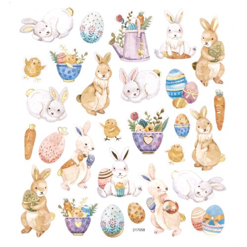 DP Craft Csillámos Matrica 28 Darabos Nyuszik és Tojások