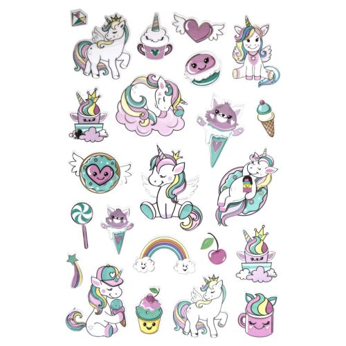 DP Craft Matrica Metálos 3D 23 Darabos Unikornisok