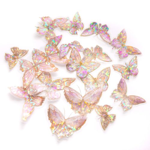DP Craft Matrica PET 20 Darabos Pillangók Krisztály Rózsaszín