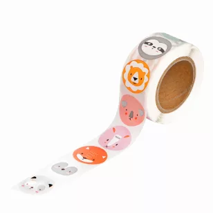   DP Craft Motivációs Matricatekercs 2,5 cm 500 Matrica/Tekercs Cuki Állatok