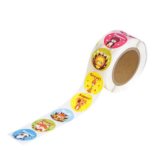 DP Craft Motivációs Matricatekercs 2,5 cm 500 Matrica/Tekercs Állatok