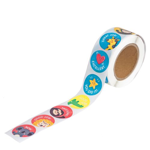 DP Craft Motivációs Matricatekercs 2,5 cm 500 Matrica/Tekercs Vegyes Mintával