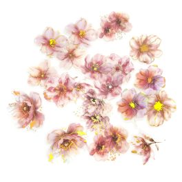 DP Craft Matrica PET 20 Darabos Virágok Hamvas Rózsaszín