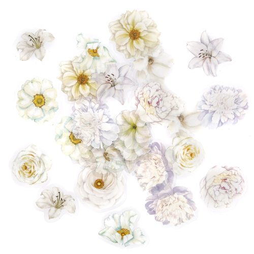 DP Craft Matrica PET 30 Darabos Virágok Holdfény Fehér