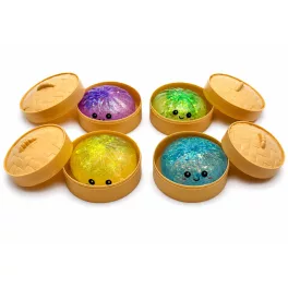   DP Craft Meglepetés Nyomkodós Dumpling Gombóc 8,5 cm Glitter Lassú Visszaugrású Vegyes Színekben