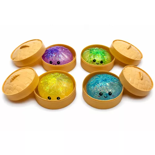 DP Craft Meglepetés Nyomkodós Dumpling Gombóc 8,5 cm Glitter Lassú Visszaugrású Vegyes Színekben