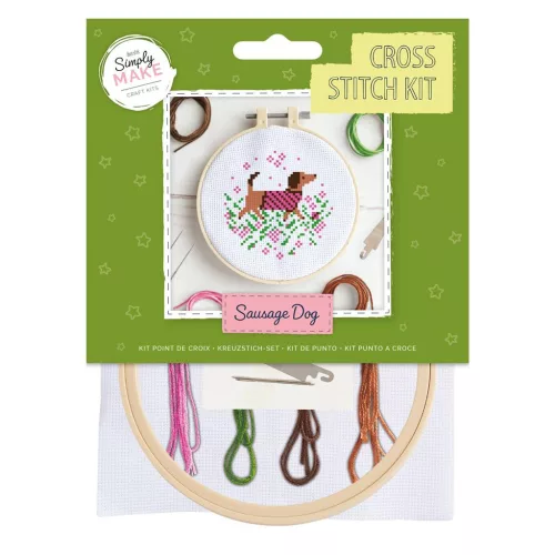 DP Craft Keresztszemes Hímző Készlet 12,5 cm Tacskó