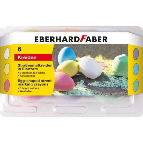 EberhardFaber Aszfaltkréta Készlet 6 Darab Tojás Alakú Műanyag Védőfóliában