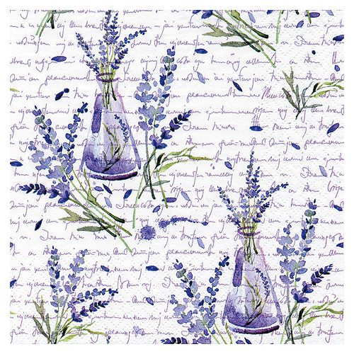 Ti-Flair Szalvéta 33x33 cm 3 Rétegű 20 Lap/Csomag Lavanda In Bottiglie White