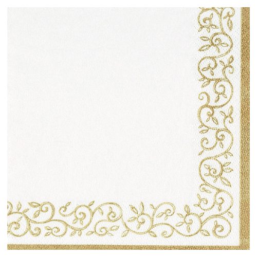 Ti-Flair Szalvéta 33X33 cm 3 Rétegű 20 lap/Csomag Romantic Border Gold-White 375411