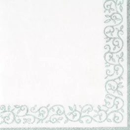   Ti-Flair Szalvéta 33X33 cm 3 Rétegű 20 lap/Csomag Romantic Border Silver-White 375413