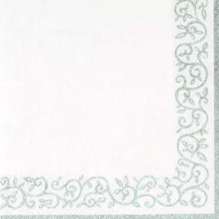   Ti-Flair Szalvéta 33X33 cm 3 Rétegű 20 lap/Csomag Romantic Border Silver-White 375413