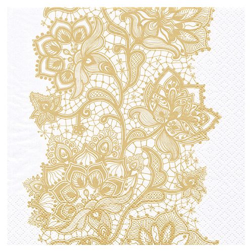 Szalvéta 33x33cm 3r 20 lap/cs lace pattern gold 378601