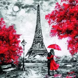   Ti-Flair Szalvéta 33 x 33 cm 3 Rétegű 20 Lap/Csomag LAmour á Paris