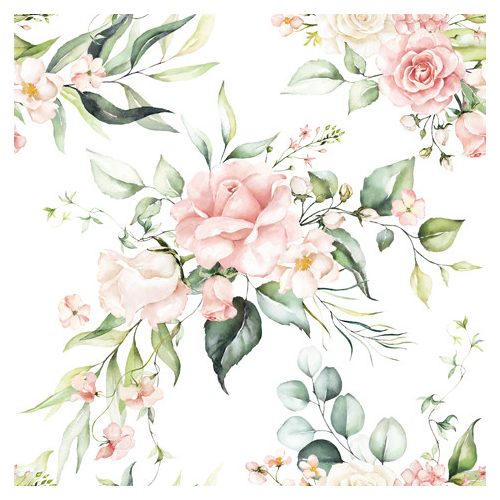 Ti-Flair Szalvéta 33x33 cm 3 Rétegű 20 Lap/Csomag Blush Pink Bouquet