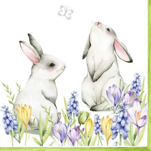   Ti-Flair Szalvéta 33x33 cm 3 Rétegű 20 Lap/Csomag Bunnies In Spring