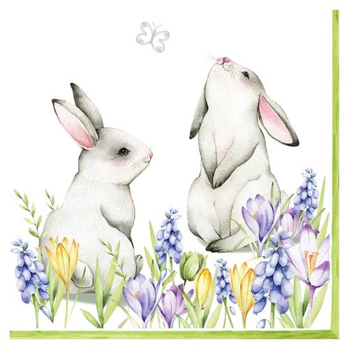 Ti-Flair Szalvéta 33x33 cm 3 Rétegű 20 Lap/Csomag Bunnies In Spring