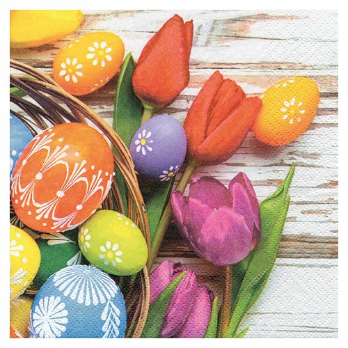 Ti-Flair Szalvéta 33x33 cm 3 Rétegű 20 Lap/Csomag Eggs & Tulips