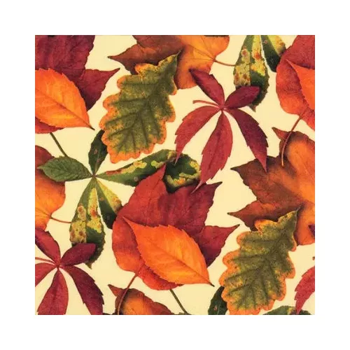 Ti-Flair Szalvéta 33x33 cm 3 Rétegű 20 lap/Csomag Foliage Ivory 342052 Ősz
