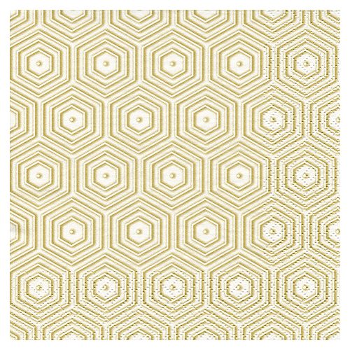 Ti-Flair Szalvéta 33 x 33 cm 3 Rétegű 20 lap/Csomag Geometric Hipster Gold 379821