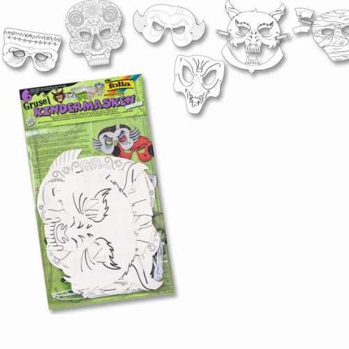 Folia Álarc Készítő Szett 6 Darab/Csomag Ijesztő Minták Dekorálható