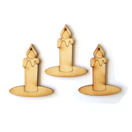 Festhető Fa Figura Gyertya Minta 6 cm 3 Darab/Csomag